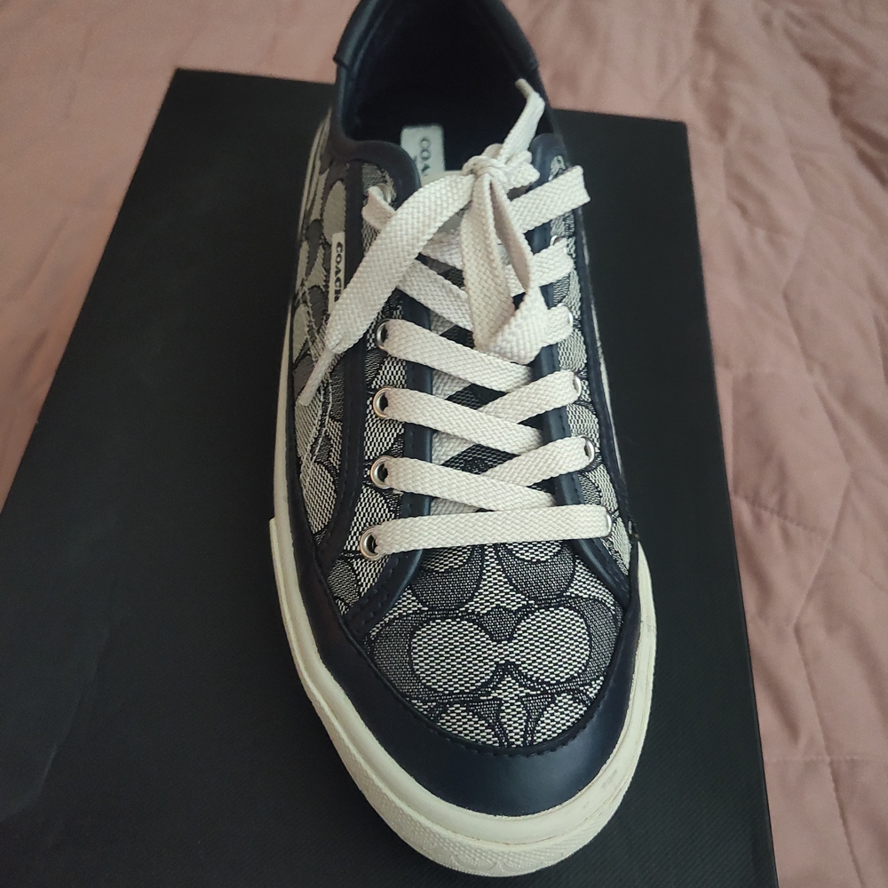 Coach Monogram Sneaker with Navy Accents